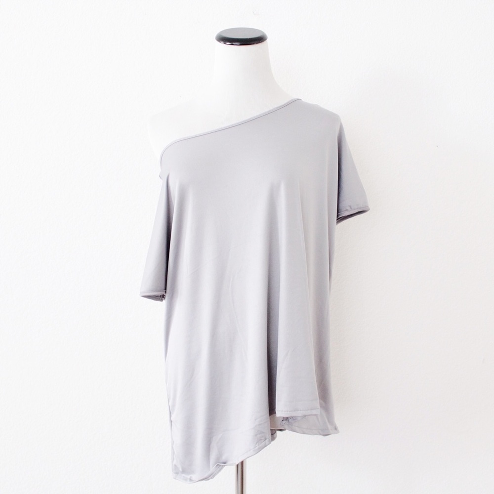 Eunice Lai Gray Off-Shoulder Top